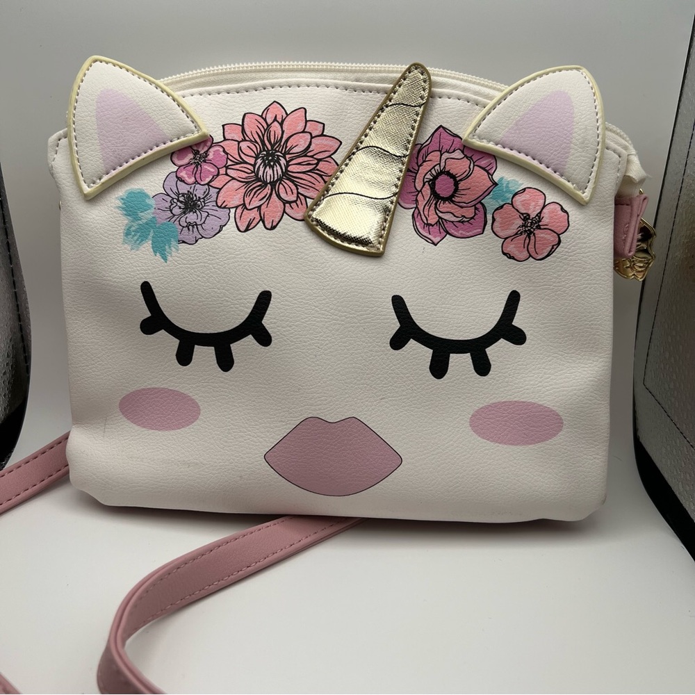 Luv By Betsey Johnson Floral Unicorn Multi Pocket Purse